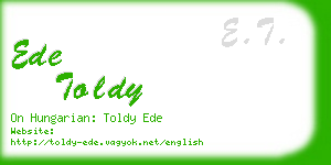ede toldy business card
